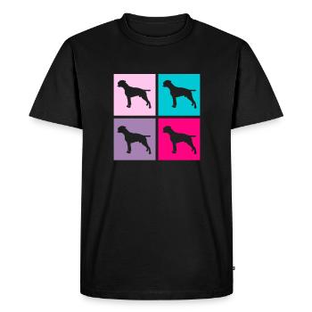 Cadeau de propriétaire de chien rétro boxeur allemand - T-shirt Premium bio Homme - noir - Devant - Nico (187cm)