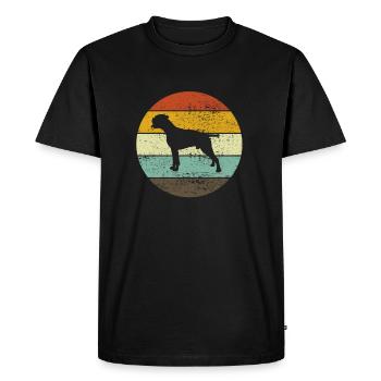 German Boxer Dog Retro Dog Training Gift - Men's Premium Organic T-Shirt - black - Front - Nico (187cm)