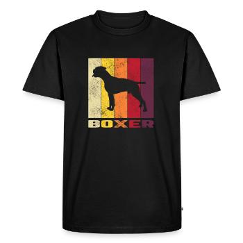 Boxer Dog Canine Retro Dog Sport Gift - Men's Premium Organic T-Shirt - black - Front - Nico (187cm)