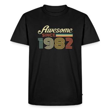 Awesome1982 birthday retro vintage gift - Men's Premium Organic T-Shirt - black - Front - Nico (187cm)