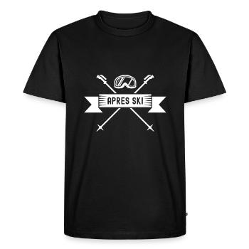 Après ski - T-shirt Premium bio Homme - noir - Devant - Nico (187cm)