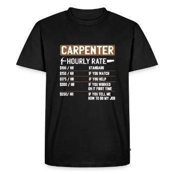 Carpenter carpenter craftsman saying gift - Men's Premium Organic T-Shirt - black - Front - Nico (187cm)