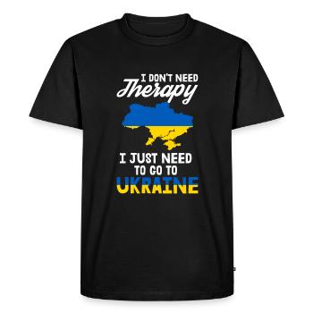 Ukraine Thérapie Kiev drapeau ukrainien cadeau - T-shirt Premium bio Homme - noir - Devant - Nico (187cm)