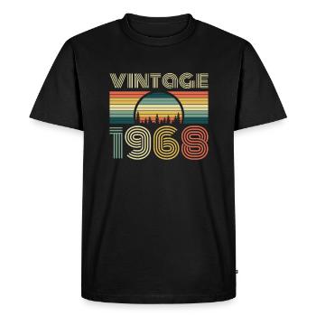 Vintage 1968 Birthday Retro Vintage Gift - Men's Premium Organic T-Shirt - black - Front - Nico (187cm)