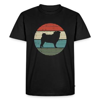 Cadeau d'amour de chien d'amant de chien de chien rétro de carlin - T-shirt Premium bio Homme - noir - Devant - Nico (187cm)
