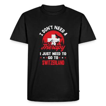 Suisse Swiss Swiss Therapy Flag Gift - T-shirt Premium bio Homme - noir - Devant - Nico (187cm)