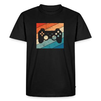 Gaming Gamer Gaming Controller Retro Gift - Men's Premium Organic T-Shirt - black - Front - Nico (187cm)
