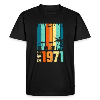Vintage 1971 anniversaire cadeau vintage rétro - T-shirt Premium bio Homme - noir - Devant - Nico (187cm)