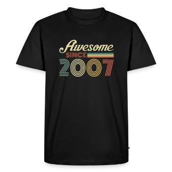Awesome since 2007 retro vintage gift - Men's Premium Organic T-Shirt - black - Front - Nico (187cm)