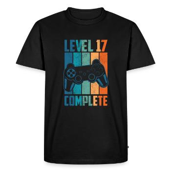 Cadeau de jeu complet 17e anniversaire niveau 17 - T-shirt Premium bio Homme - noir - Devant - Nico (187cm)
