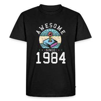 Awesome since 1984 Gamer Retro Millésime cadeau - T-shirt Premium bio Homme - noir - Devant - Nico (187cm)