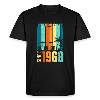 Vintage 1968 68 Anniversaire Rétro Millésime cadeau - T-shirt Premium bio Homme - noir - Devant - Nico (187cm)