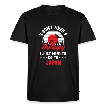 Therapy Japan Japanese Retro Saying Gift - Men's Premium Organic T-Shirt - black - Front - Nico (187cm)