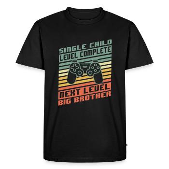 Level Complete enfant unique frère naissance cadeau - T-shirt Premium bio Homme - noir - Devant - Nico (187cm)