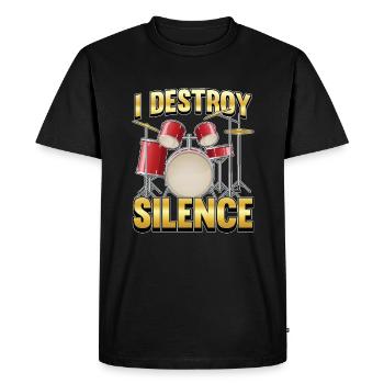 Batterie batteur batteur Drum tome cadeau de batterie - T-shirt Premium bio Homme - noir - Devant - Nico (187cm)