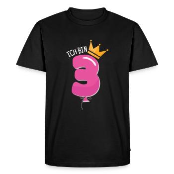 3 birthday years crown balloon gift - Men's Premium Organic T-Shirt - black - Front - Nico (187cm)