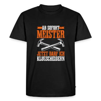 Meister Tischler Handwerk Meisterprüfung Geschenk - Männer Premium Bio T-Shirt - Schwarz - Vorne - Nico (187cm)