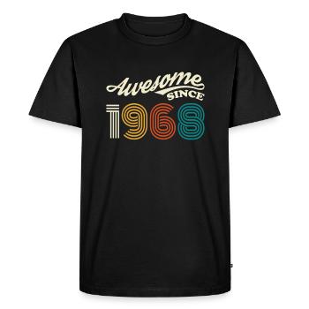 Vintage 1968 68 Anniversaire Rétro Millésime cadeau - T-shirt Premium bio Homme - noir - Devant - Nico (187cm)