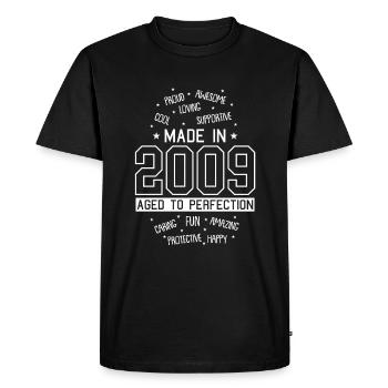 Vintage 2009 09 Birthday Retro Vintage Gift - Men's Premium Organic T-Shirt - black - Front - Nico (187cm)