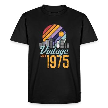 Vintage 1975 75 Birthday Retro Vintage Gift - Men's Premium Organic T-Shirt - black - Front - Nico (187cm)