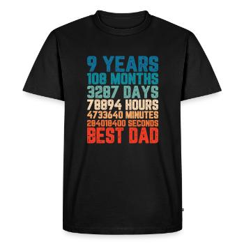9 ans Meilleur père Père Mois Dire Cadeau - T-shirt Premium bio Homme - noir - Devant - Nico (187cm)