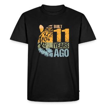 11ème anniversaire Tiger Cat Animals Lion Cadeau - T-shirt Premium bio Homme - noir - Devant - Nico (187cm)