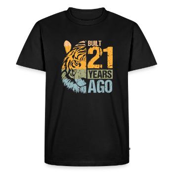 21ème anniversaire Tiger Cat Animals Lion Cadeau - T-shirt Premium bio Homme - noir - Devant - Nico (187cm)