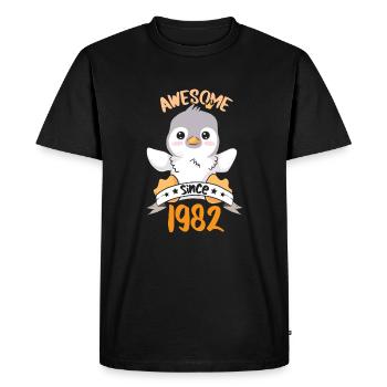 Anniversaire 1982 82 Penguin Penguins Cadeau - T-shirt Premium bio Homme - noir - Devant - Nico (187cm)
