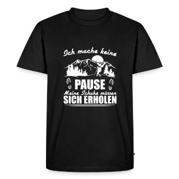 Berge Ich mache keine Pause Bergsteigen Wandern - Männer Premium Bio T-Shirt - Schwarz - Vorne - Nico (187cm)