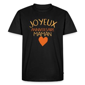 Joyeux anniversaire maman - T-shirt Premium bio Homme - noir - Devant - Nico (187cm)