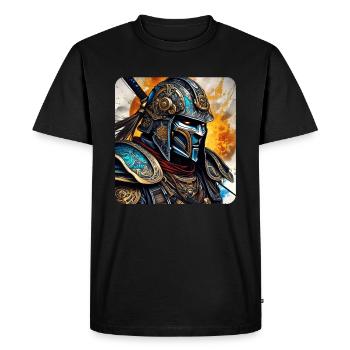 Fier Cyborg Samurai Japon Asie Ninja - T-shirt Premium bio Homme - noir - Devant - Nico (187cm)