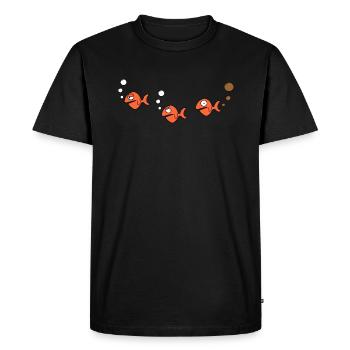 Drôle de poisson | Mer, Bulle, Pet - T-shirt Premium bio Homme - noir - Devant - Nico (187cm)