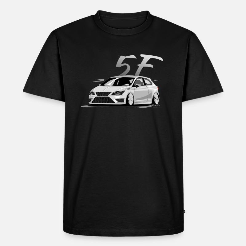 Leon 5f fr, Low, Deep, Stanced, Cupra - Männer Premium Bio T-Shirt - Schwarz