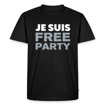 Je suis FREE PARTY - T-shirt Premium bio Homme - noir - Devant - Nico (187cm)