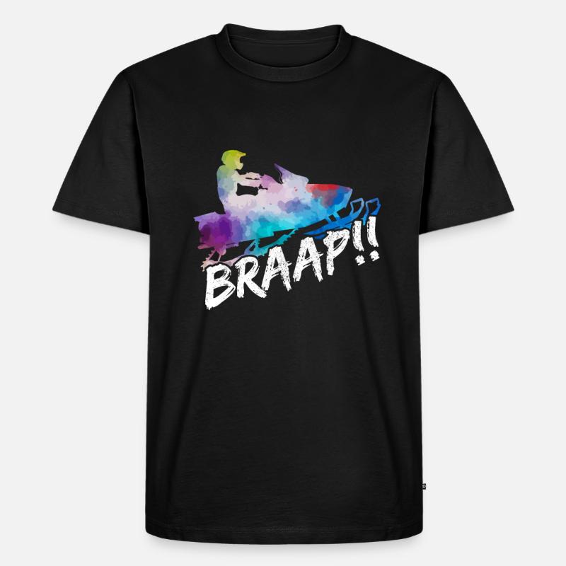 Braap! Schneemobil Geschenk - Männer Premium Bio T-Shirt - Schwarz