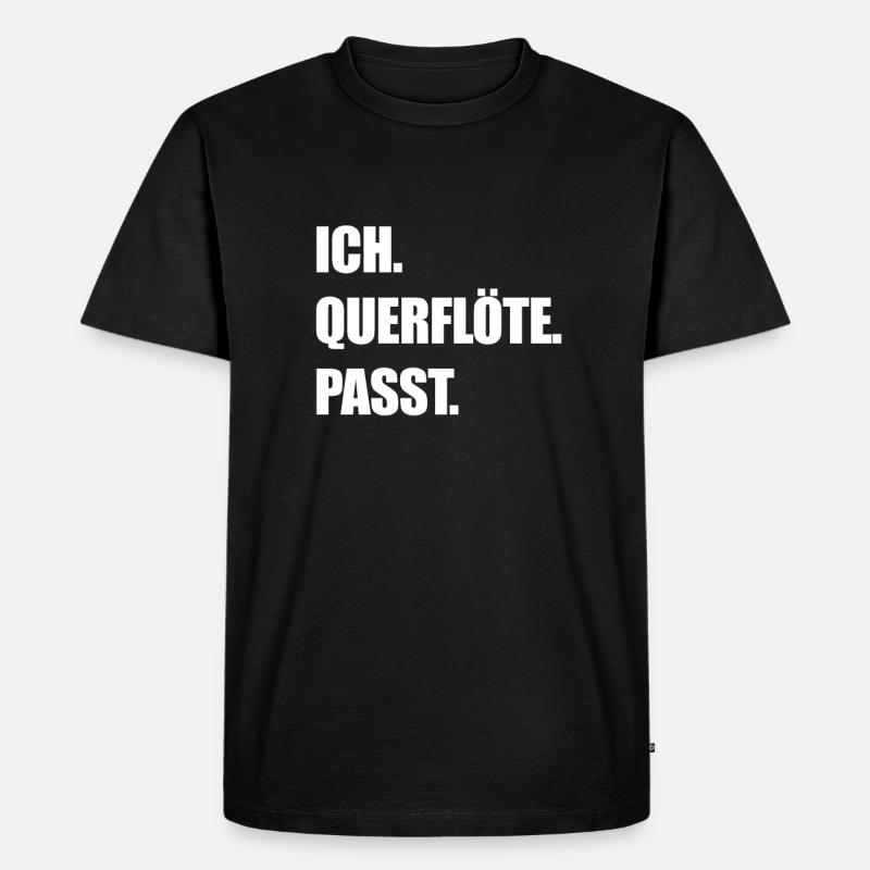 Querflöte - Männer Premium Bio T-Shirt - Schwarz