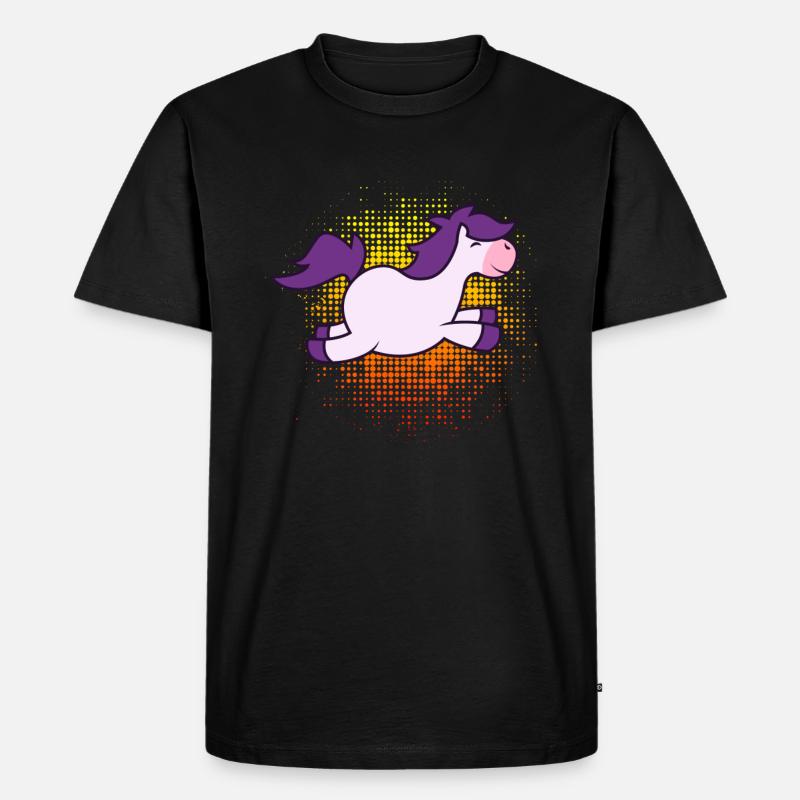 Pferd - Männer Premium Bio T-Shirt - Schwarz