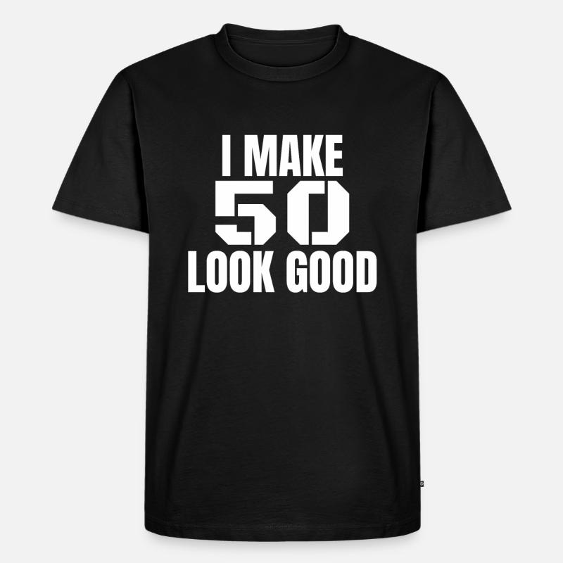 50er - Männer Premium Bio T-Shirt - Schwarz