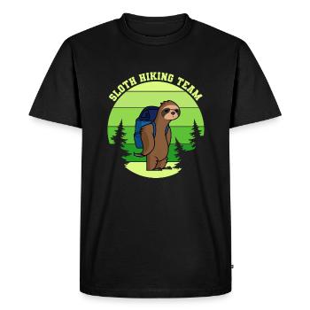 Sloth Hiking Team - Men's Premium Organic T-Shirt - black - Front - Nico (187cm)