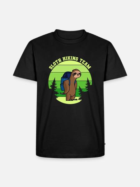 Sloth Hiking Team - Men's Premium Organic T-Shirt - black
