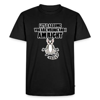 Lémur intelligent - T-shirt Premium bio Homme - noir - Devant - Nico (187cm)