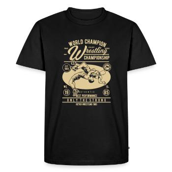 Wrestling Vintage - T-shirt Premium bio Homme - noir - Devant - Nico (187cm)