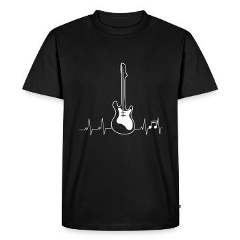 Guitar Heartbeat - Men's Premium Organic T-Shirt - black - Front - Nico (187cm)