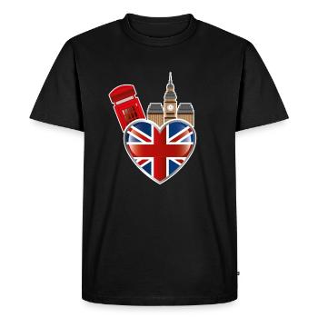 London and England - Men's Premium Organic T-Shirt - black - Front - Nico (187cm)