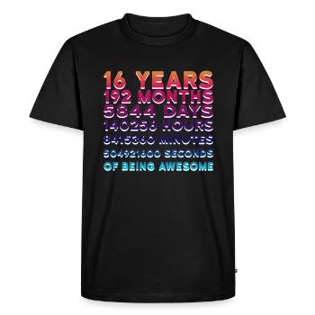 16 ans - T-shirt Premium bio Homme - noir - Devant - Nico (187cm)
