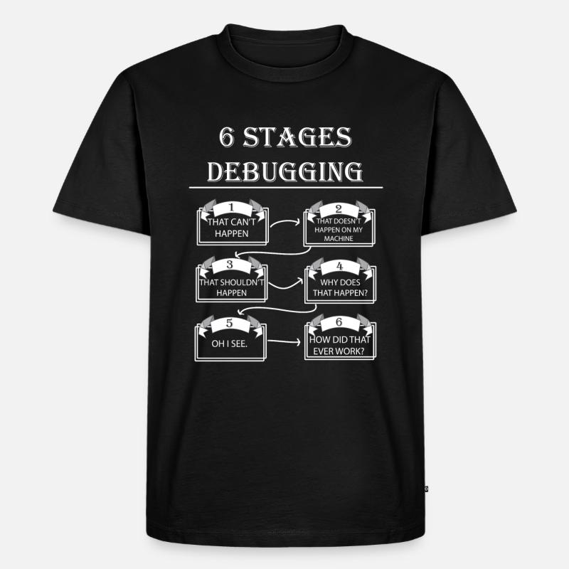 Debugging - Männer Premium Bio T-Shirt - Schwarz