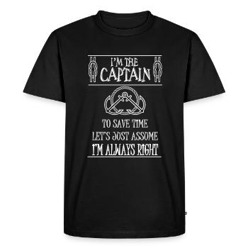 Je suis le capitaine - T-shirt Premium bio Homme - noir - Devant - Nico (187cm)