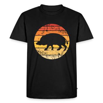 Wild boar - Men's Premium Organic T-Shirt - black - Front - Nico (187cm)