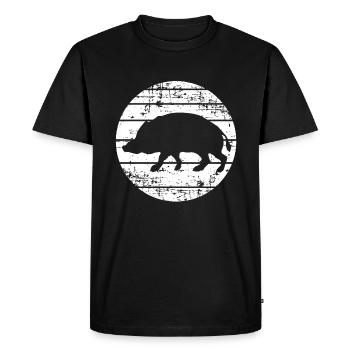 Wild boar - Men's Premium Organic T-Shirt - black - Front - Nico (187cm)