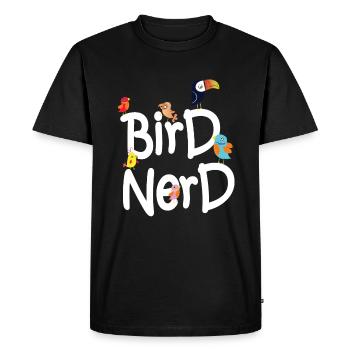 Vogel Nerd - T-shirt Premium bio Homme - noir - Devant - Nico (187cm)